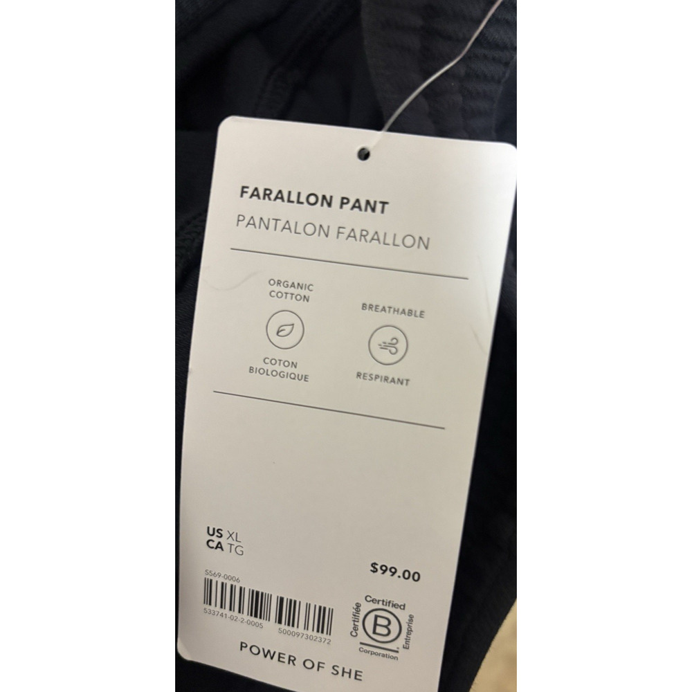 Athleta Farallon Pant Women XL Navy Organic Cotton Drawstring Casual Travel New - Picture 6 of 8